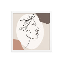 Load image into Gallery viewer, Women portrait line art Framed poster
