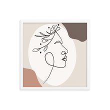 Load image into Gallery viewer, Women portrait line art Framed poster
