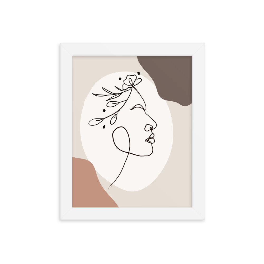 Women portrait line art Framed poster