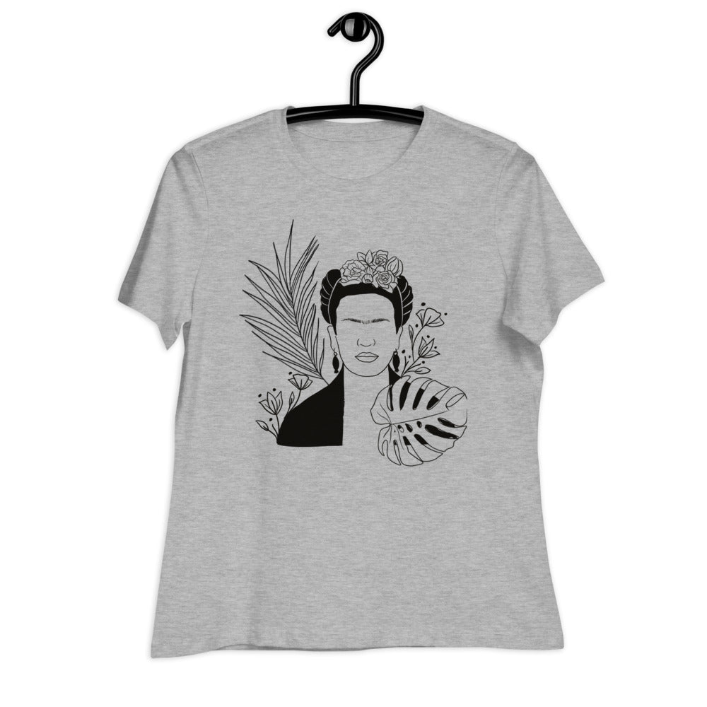 "Frida" floral line art Women's T-Shirt