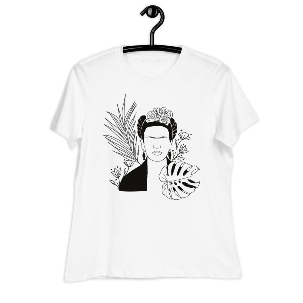 "Frida" floral line art Women's T-Shirt
